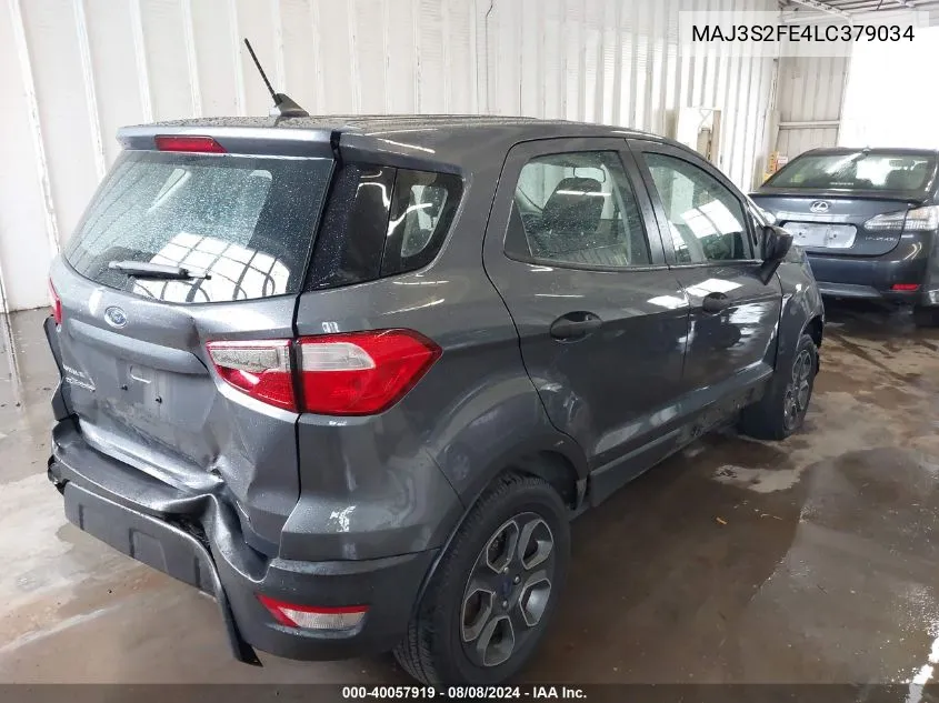 2020 Ford Ecosport S VIN: MAJ3S2FE4LC379034 Lot: 40057919