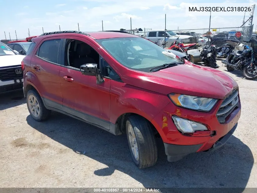 MAJ3S2GEXLC318026 2020 Ford Ecosport Se