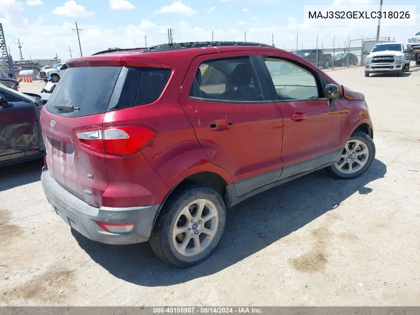 MAJ3S2GEXLC318026 2020 Ford Ecosport Se