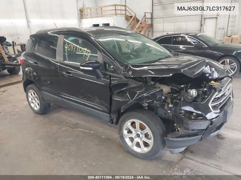 2020 Ford Ecosport Se VIN: MAJ6S3GL7LC317627 Lot: 40111094