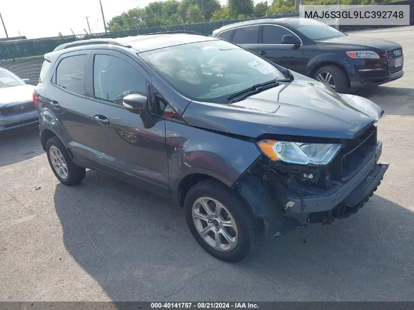 2020 Ford Ecosport Se VIN: MAJ6S3GL9LC392748 Lot: 40141757