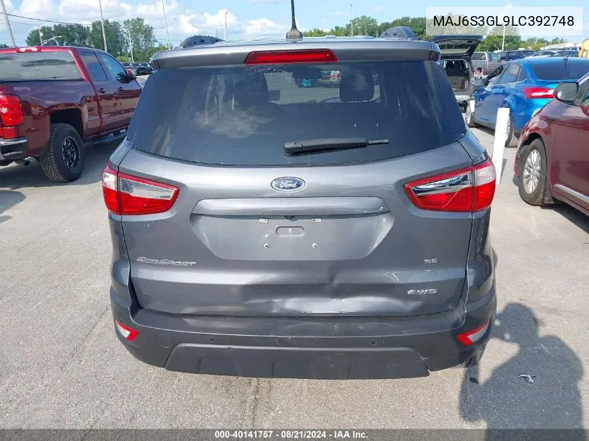 2020 Ford Ecosport Se VIN: MAJ6S3GL9LC392748 Lot: 40141757