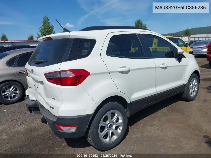 MAJ3S2GE6LC356286 2020 Ford Ecosport Se