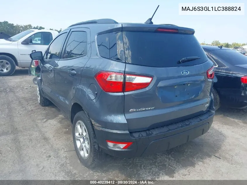 2020 Ford Ecosport Se VIN: MAJ6S3GL1LC388824 Lot: 40239412