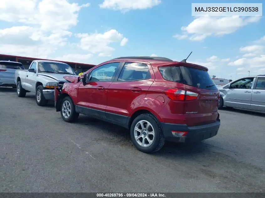 MAJ3S2GE1LC390538 2020 Ford Ecosport Se