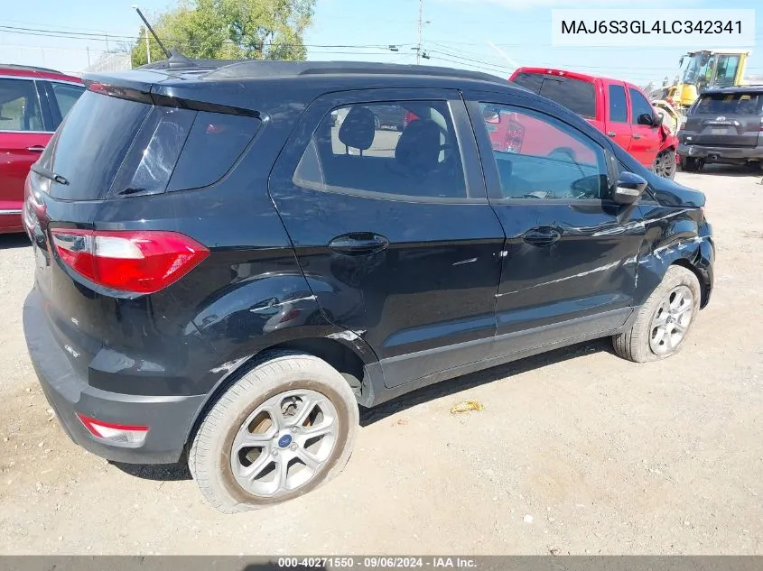 2020 Ford Ecosport Se VIN: MAJ6S3GL4LC342341 Lot: 40271550