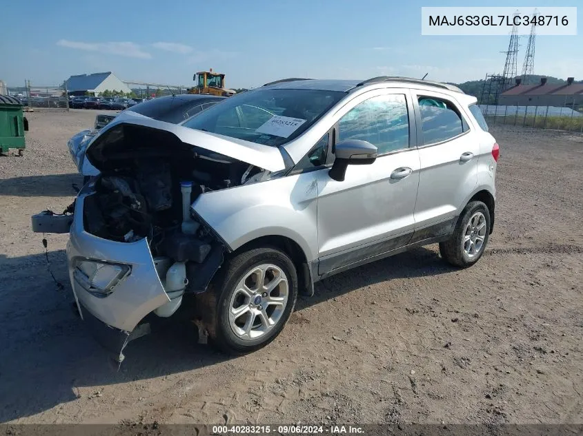 2020 Ford Ecosport Se VIN: MAJ6S3GL7LC348716 Lot: 40283215