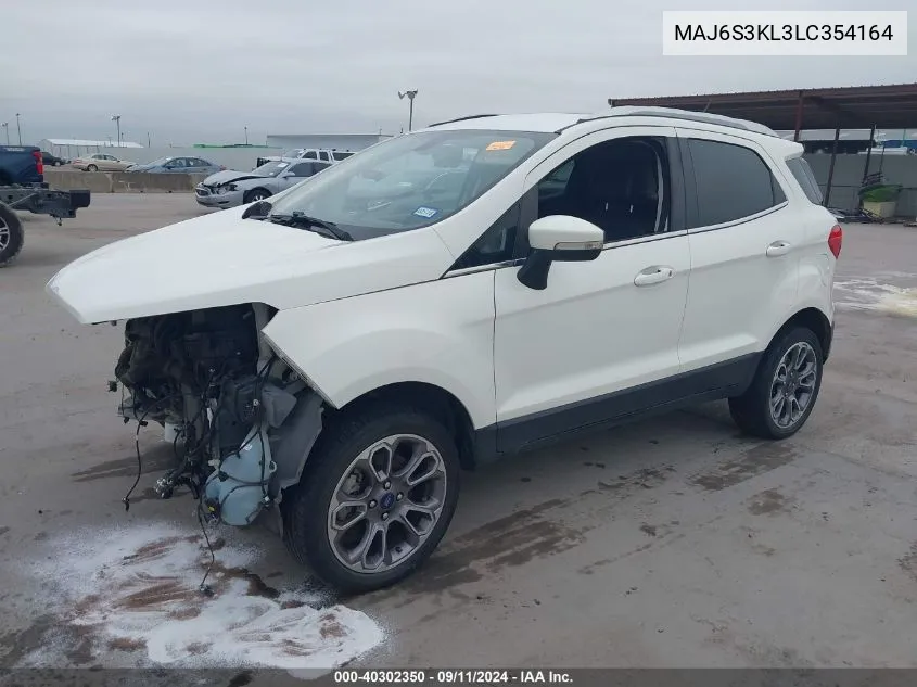 2020 Ford Ecosport Titanium VIN: MAJ6S3KL3LC354164 Lot: 40302350