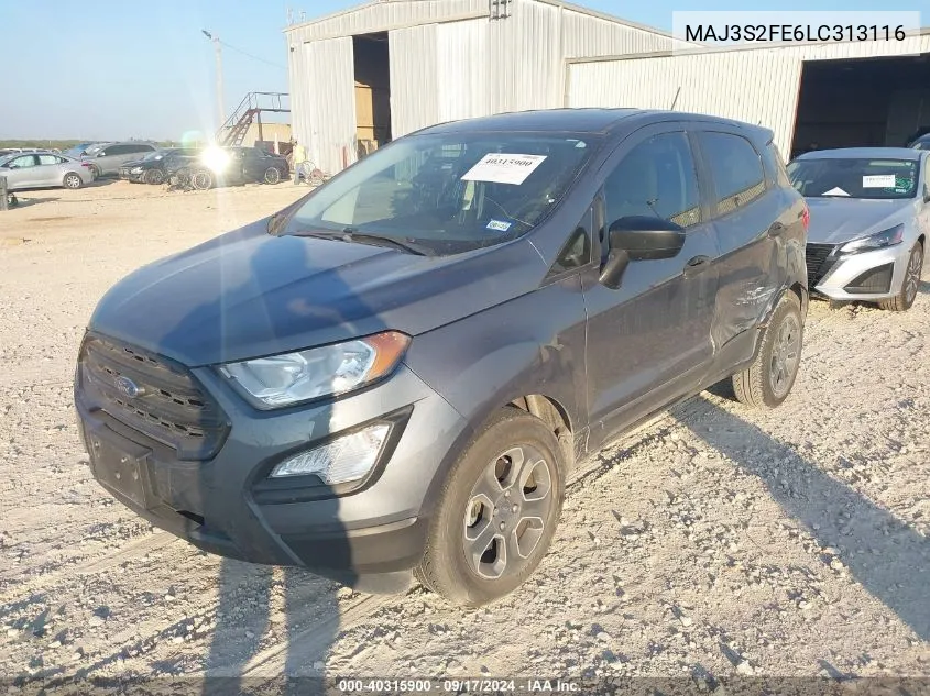 MAJ3S2FE6LC313116 2020 Ford Ecosport S