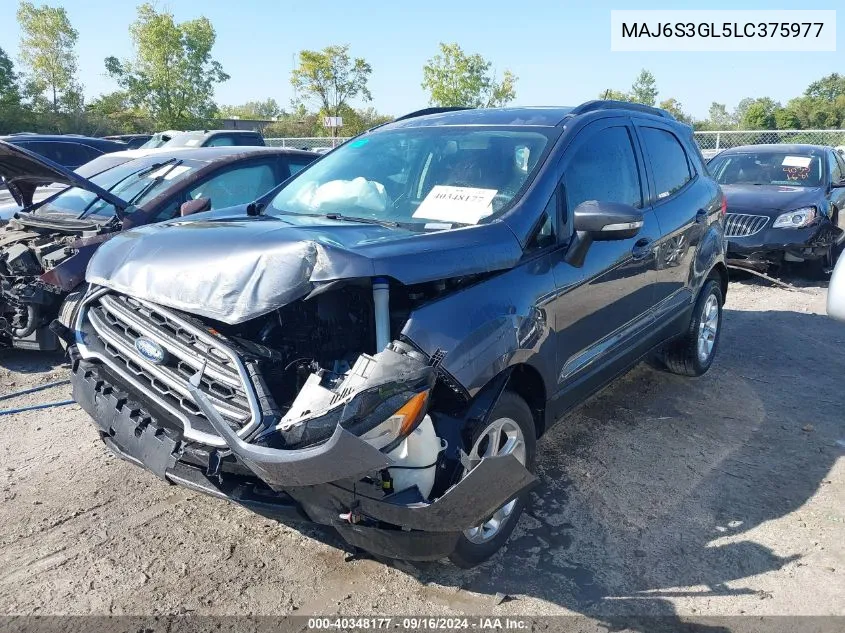 2020 Ford Ecosport Se VIN: MAJ6S3GL5LC375977 Lot: 40348177