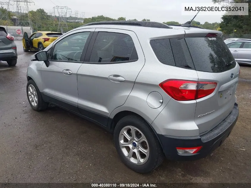 2020 Ford Ecosport Se VIN: MAJ3S2GE0LC352041 Lot: 40380110