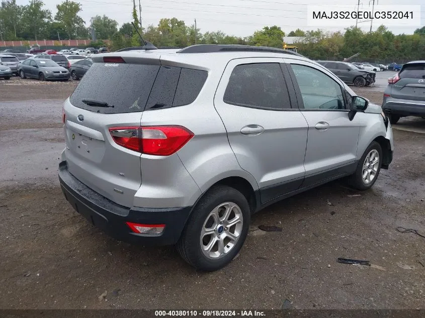 2020 Ford Ecosport Se VIN: MAJ3S2GE0LC352041 Lot: 40380110