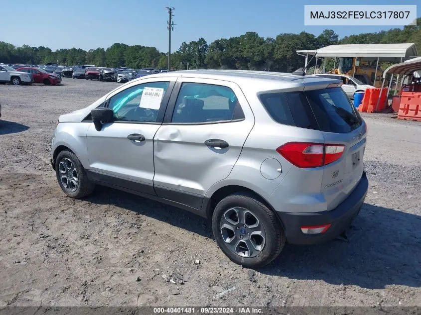 MAJ3S2FE9LC317807 2020 Ford Ecosport S