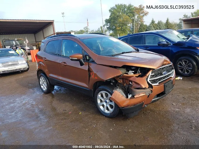 2020 Ford Ecosport Se VIN: MAJ6S3GL5LC393525 Lot: 40401802