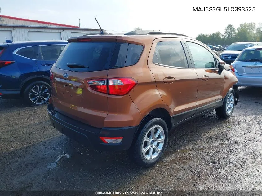 2020 Ford Ecosport Se VIN: MAJ6S3GL5LC393525 Lot: 40401802