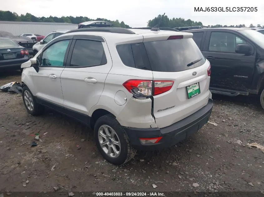 2020 Ford Ecosport Se VIN: MAJ6S3GL5LC357205 Lot: 40403803