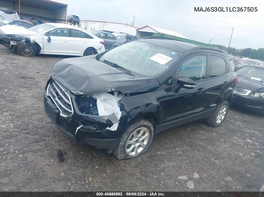 2020 Ford Ecosport Se VIN: MAJ6S3GL1LC367505 Lot: 40488092