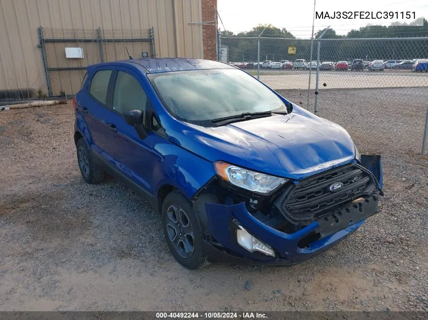 2020 Ford Ecosport S VIN: MAJ3S2FE2LC391151 Lot: 40492244