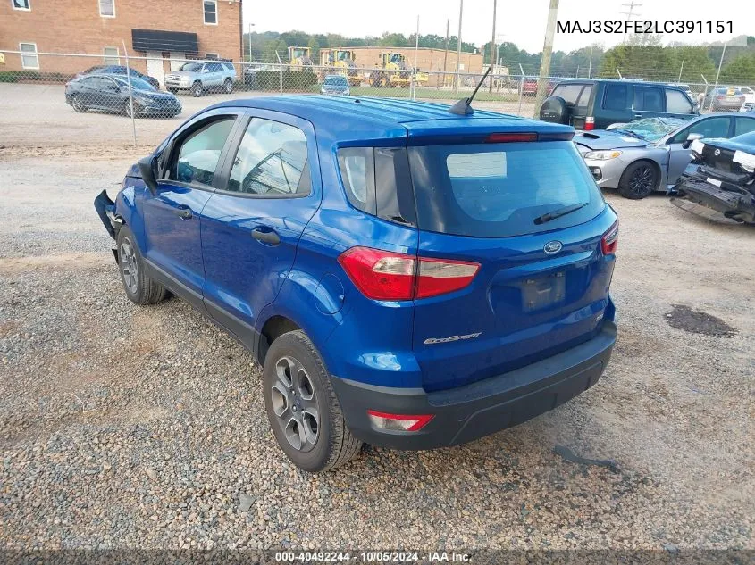 2020 Ford Ecosport S VIN: MAJ3S2FE2LC391151 Lot: 40492244