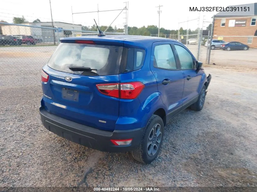 2020 Ford Ecosport S VIN: MAJ3S2FE2LC391151 Lot: 40492244