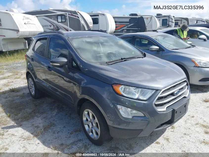 2020 Ford Ecosport Se VIN: MAJ3S2GE7LC335396 Lot: 40494663