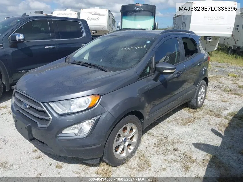 2020 Ford Ecosport Se VIN: MAJ3S2GE7LC335396 Lot: 40494663