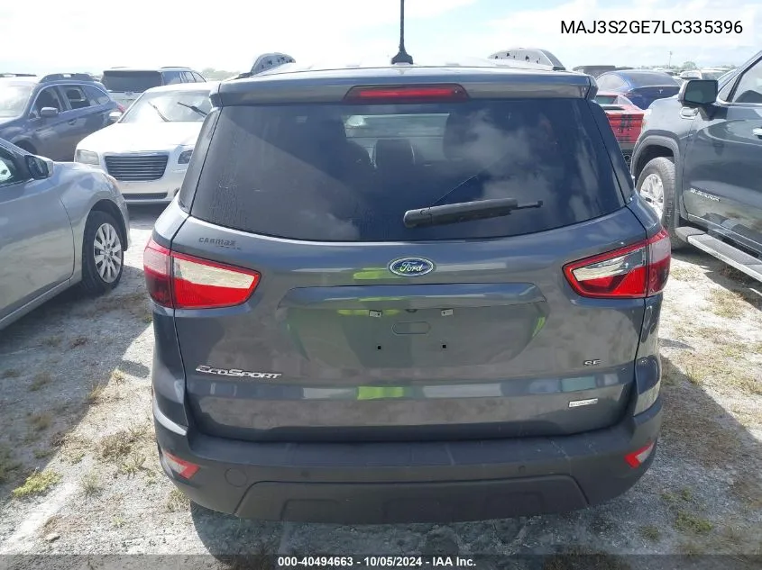 2020 Ford Ecosport Se VIN: MAJ3S2GE7LC335396 Lot: 40494663