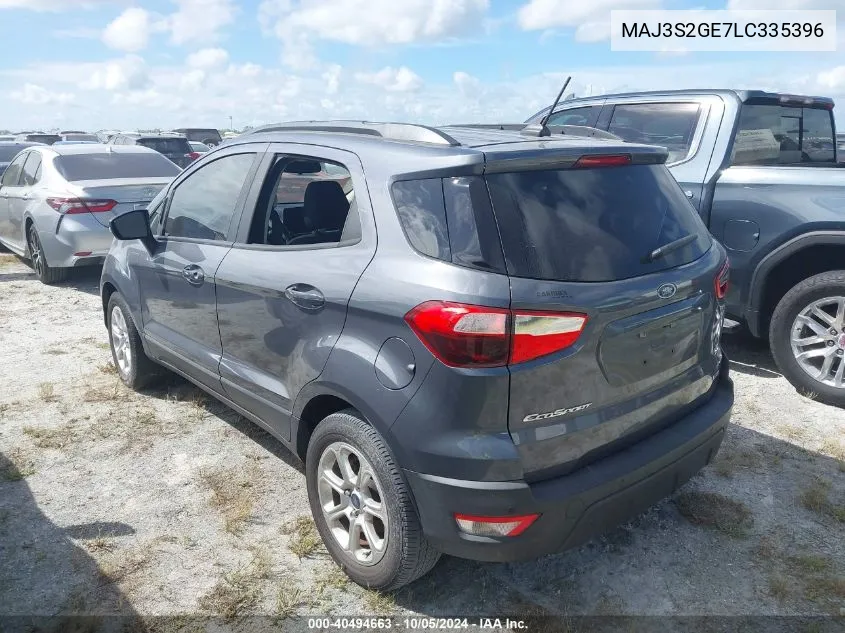 2020 Ford Ecosport Se VIN: MAJ3S2GE7LC335396 Lot: 40494663