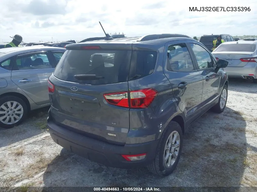 2020 Ford Ecosport Se VIN: MAJ3S2GE7LC335396 Lot: 40494663