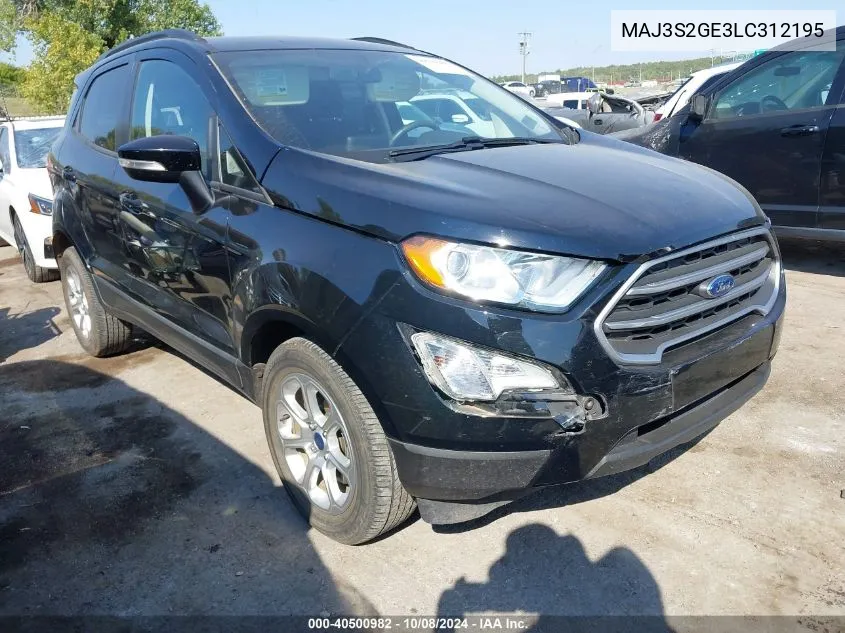 2020 Ford Ecosport Se VIN: MAJ3S2GE3LC312195 Lot: 40500982