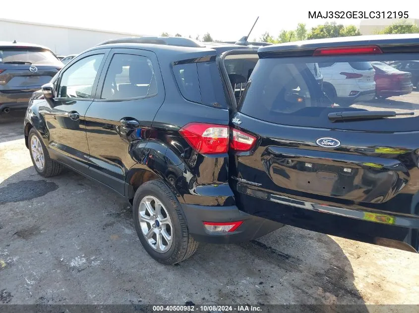 2020 Ford Ecosport Se VIN: MAJ3S2GE3LC312195 Lot: 40500982