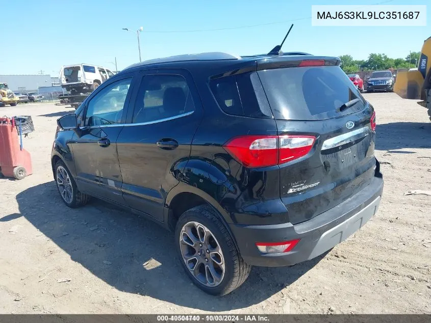 2020 Ford Ecosport Titanium VIN: MAJ6S3KL9LC351687 Lot: 40504740