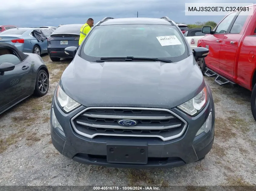 2020 Ford Ecosport Se VIN: MAJ3S2GE7LC324981 Lot: 40516775