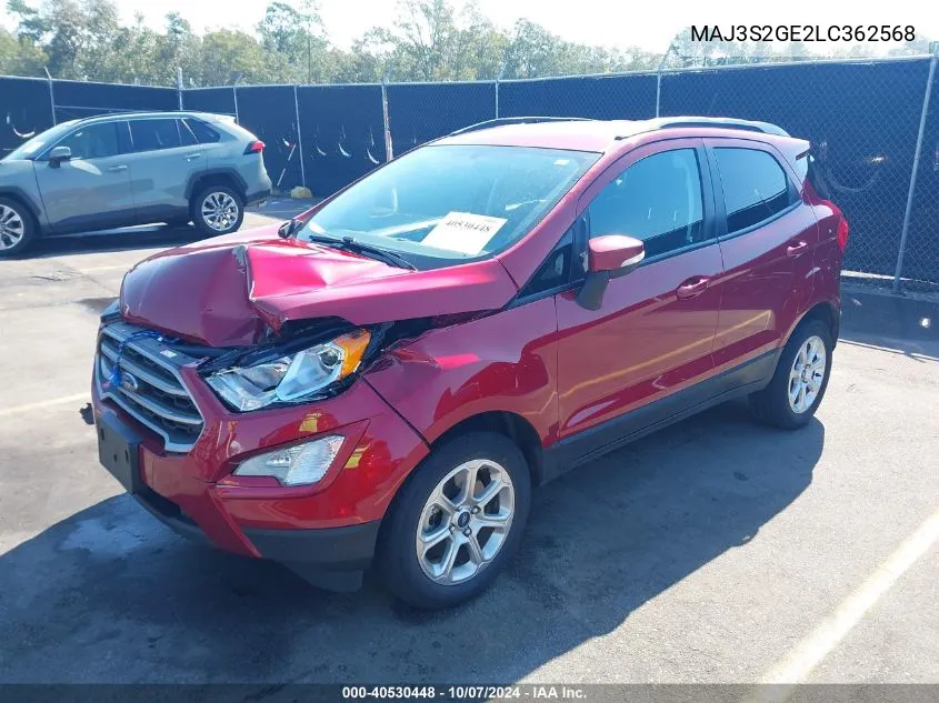 2020 Ford Ecosport Se VIN: MAJ3S2GE2LC362568 Lot: 40530448