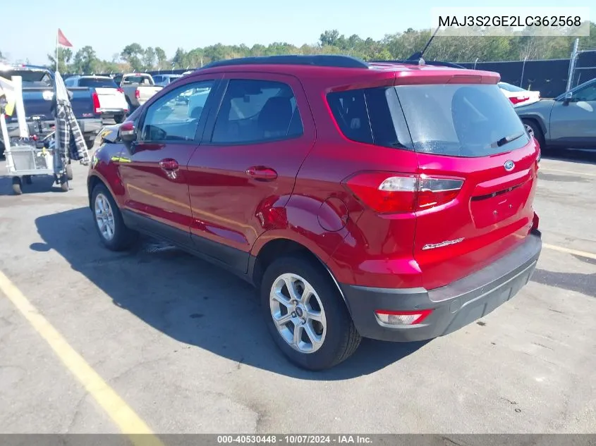 2020 Ford Ecosport Se VIN: MAJ3S2GE2LC362568 Lot: 40530448