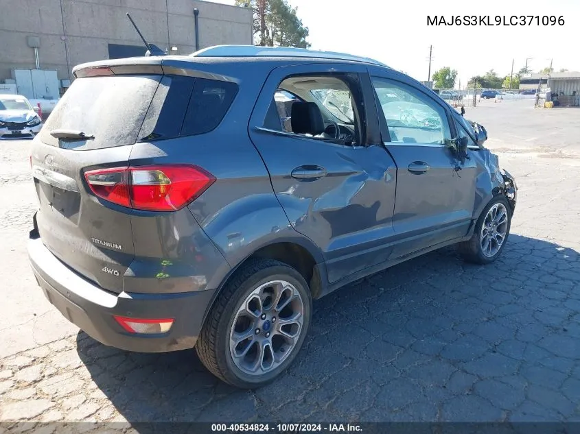 2020 Ford Ecosport Titanium VIN: MAJ6S3KL9LC371096 Lot: 40534824