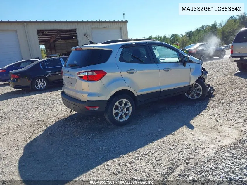 2020 Ford Ecosport Se VIN: MAJ3S2GE1LC383542 Lot: 40557981