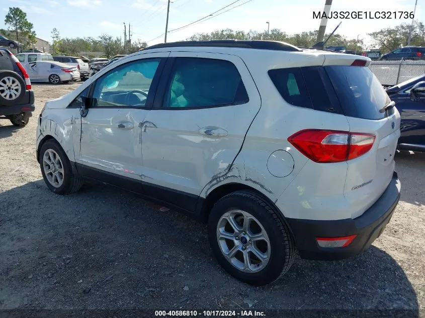 2020 Ford Ecosport Se VIN: MAJ3S2GE1LC321736 Lot: 40586810