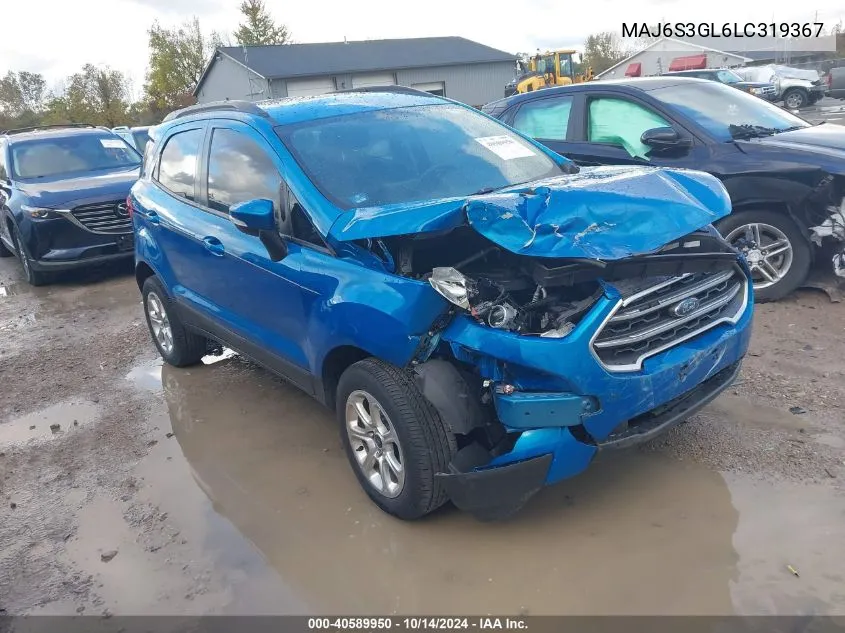 2020 Ford Ecosport Se VIN: MAJ6S3GL6LC319367 Lot: 40589950