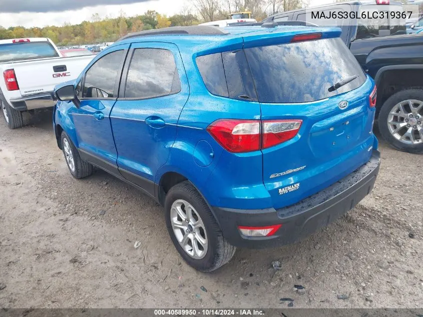 2020 Ford Ecosport Se VIN: MAJ6S3GL6LC319367 Lot: 40589950