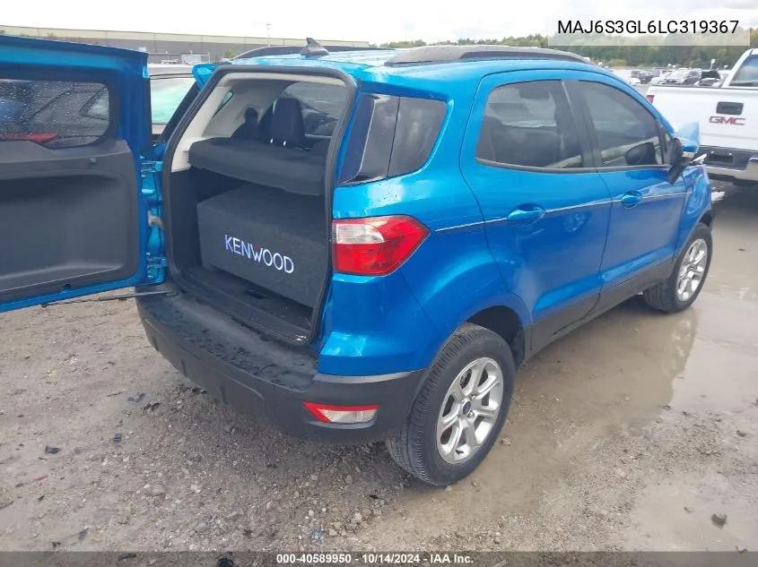 2020 Ford Ecosport Se VIN: MAJ6S3GL6LC319367 Lot: 40589950