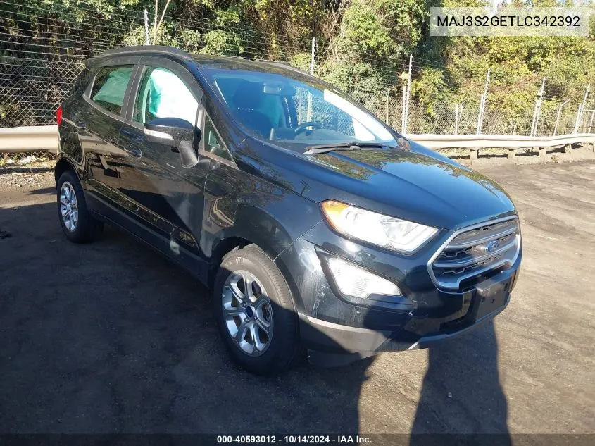 2020 Ford Ecosport Se VIN: MAJ3S2GETLC342392 Lot: 40593012