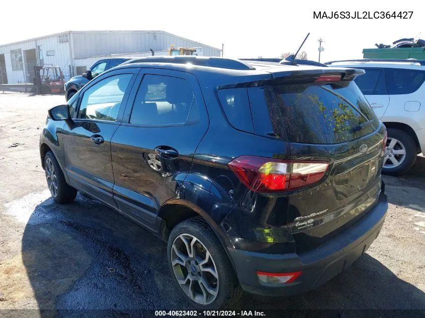 2020 Ford Ecosport Ses VIN: MAJ6S3JL2LC364427 Lot: 40623402