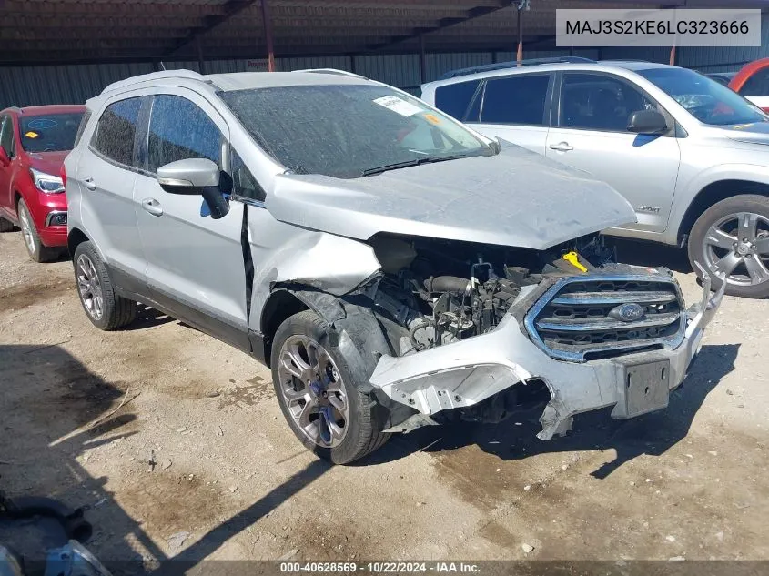 2020 Ford Ecosport Titanium VIN: MAJ3S2KE6LC323666 Lot: 40628569