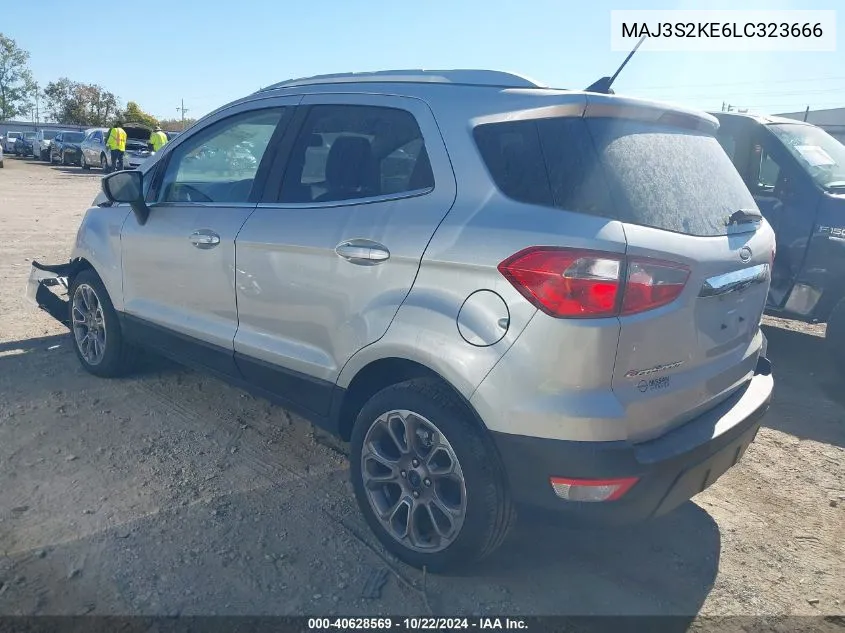 2020 Ford Ecosport Titanium VIN: MAJ3S2KE6LC323666 Lot: 40628569