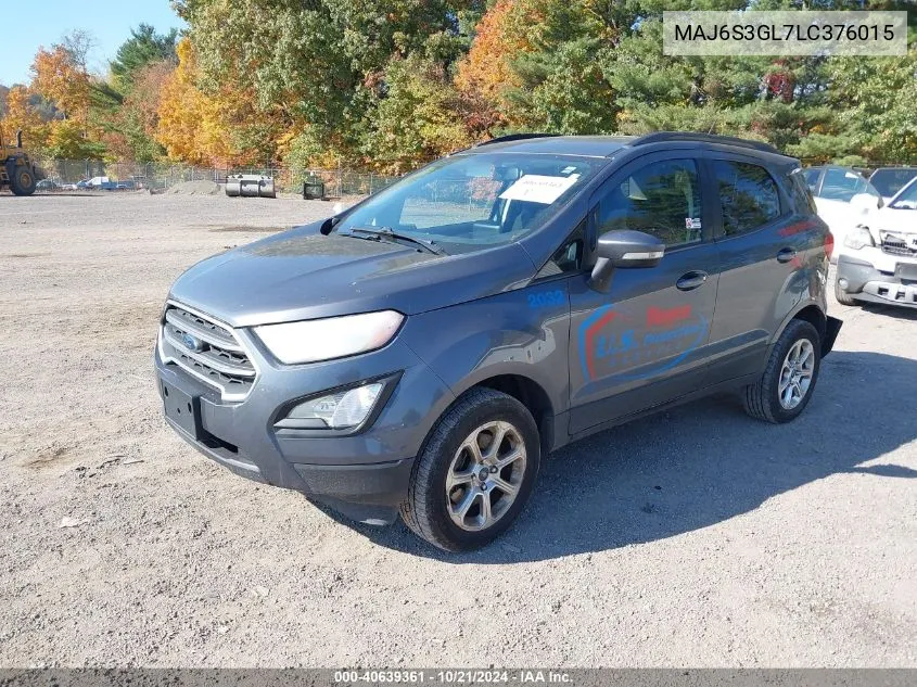 2020 Ford Ecosport Se VIN: MAJ6S3GL7LC376015 Lot: 40639361