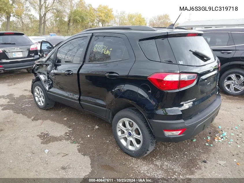 2020 Ford Ecosport Se VIN: MAJ6S3GL9LC319718 Lot: 40647611