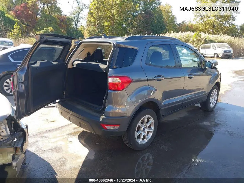 2020 Ford Ecosport Se VIN: MAJ6S3GL3LC311940 Lot: 40662946