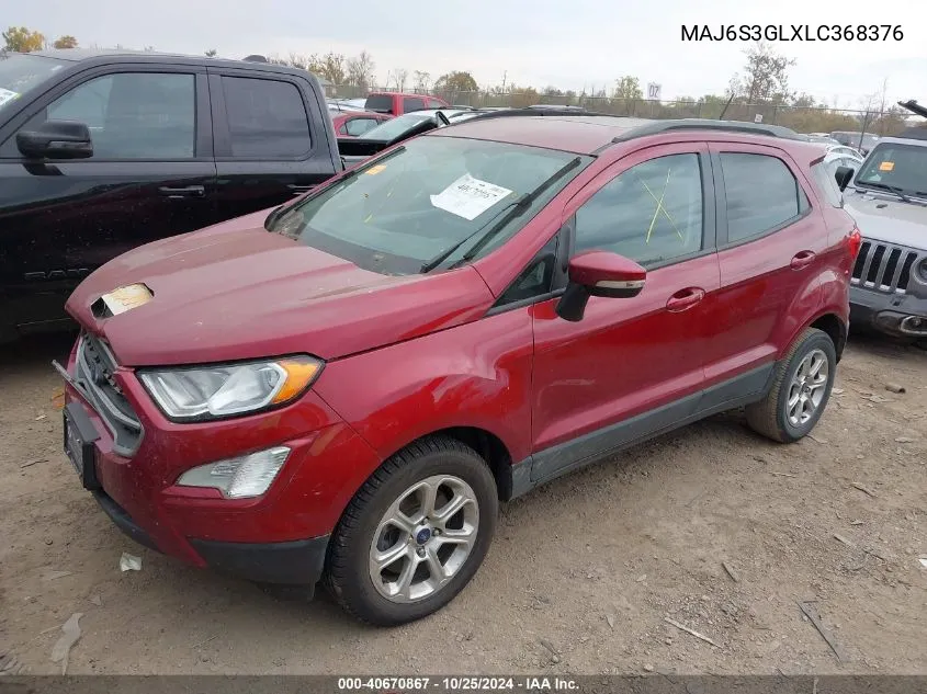 2020 Ford Ecosport Se VIN: MAJ6S3GLXLC368376 Lot: 40670867