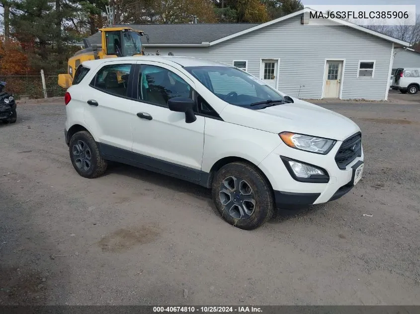 2020 Ford Ecosport S VIN: MAJ6S3FL8LC385906 Lot: 40674810